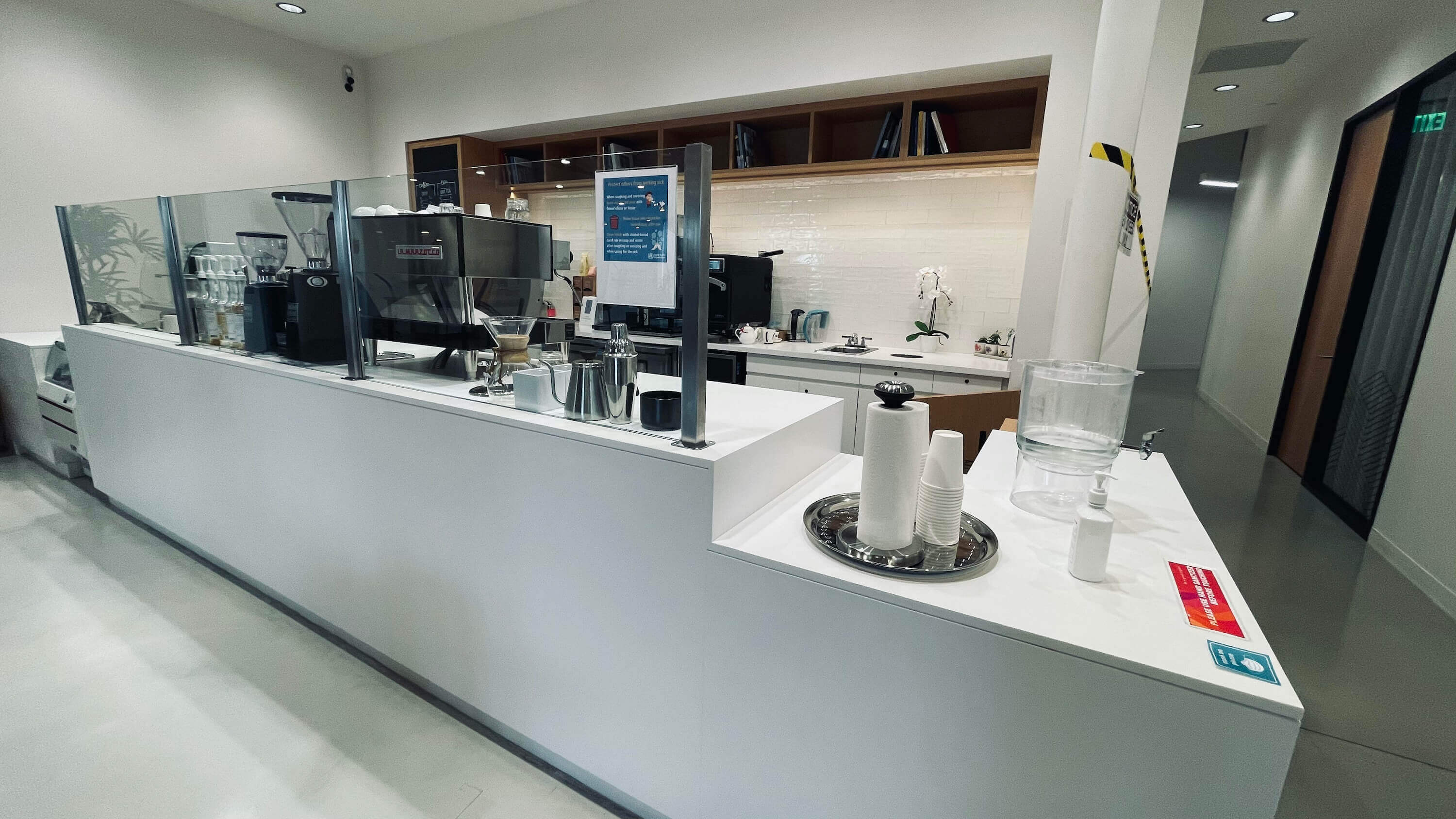Back of the coffee bar on the Main Floor at 1800 Vine St